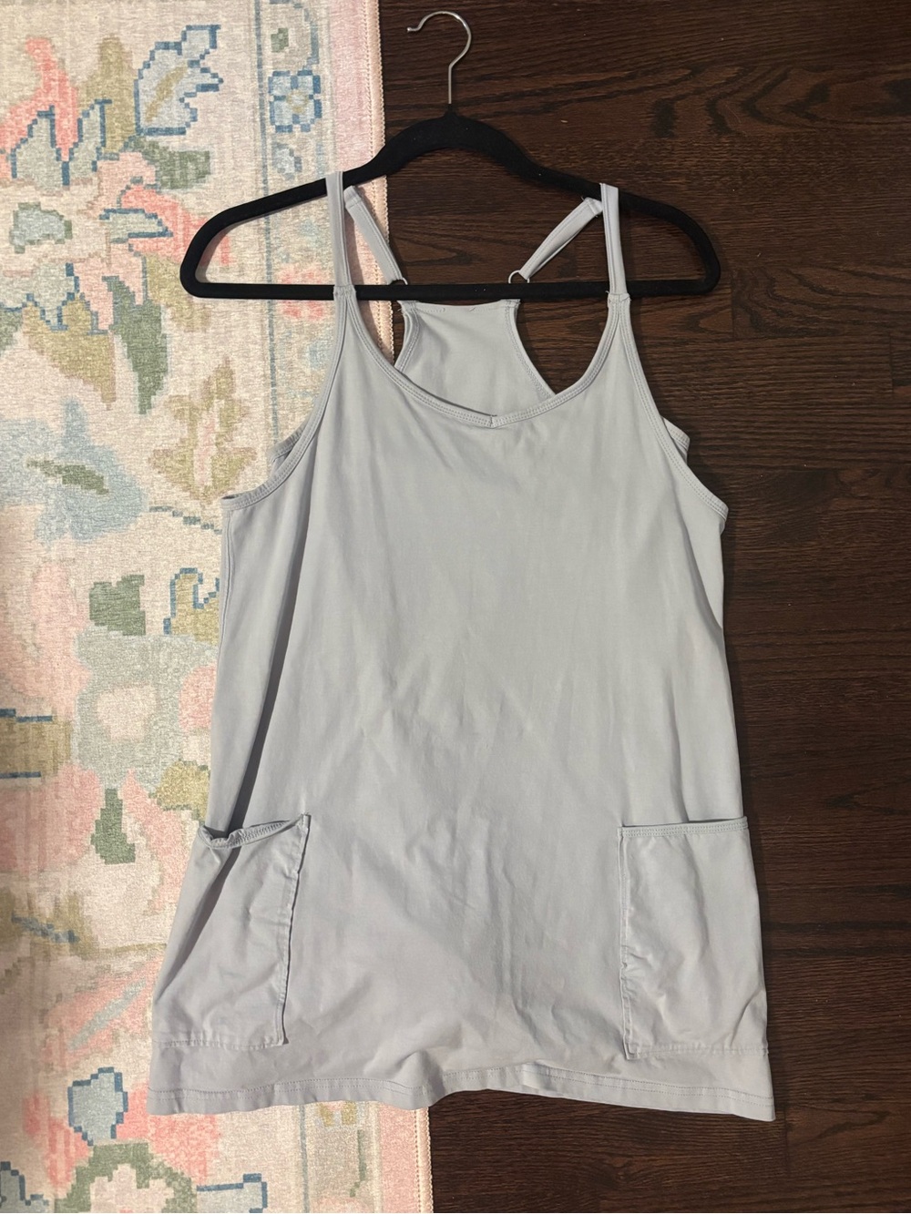 Light Gray Athletic Dress with Pockets and Built in Undershorts